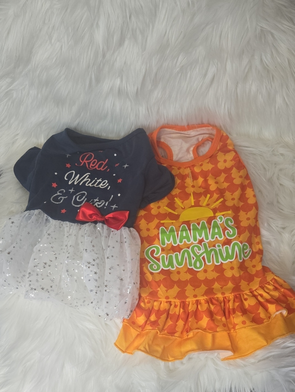 Dog Dress Bundle Mama's Sunshine And Red, White & Cute